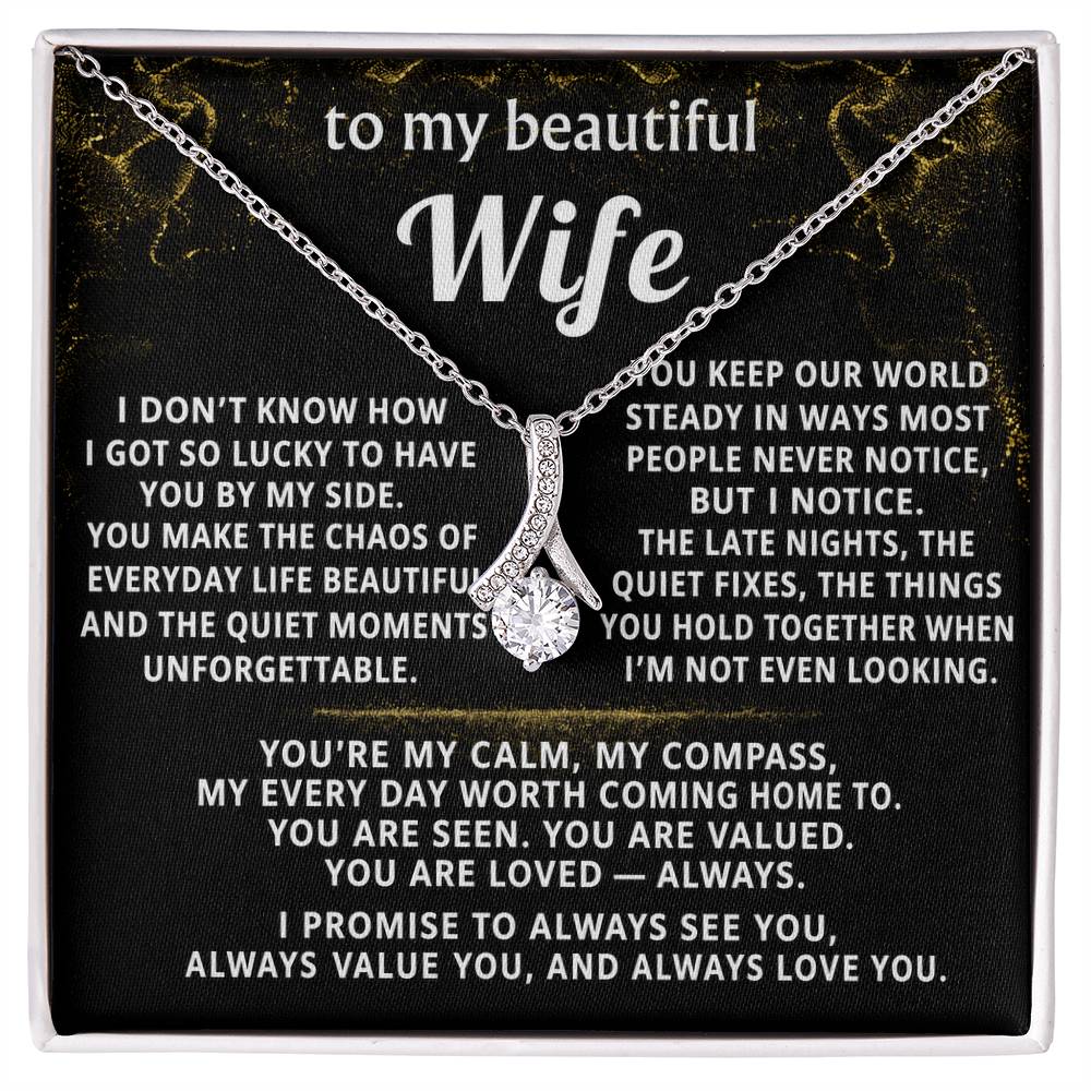 To My Wife Alluring Beauty Necklace Gift