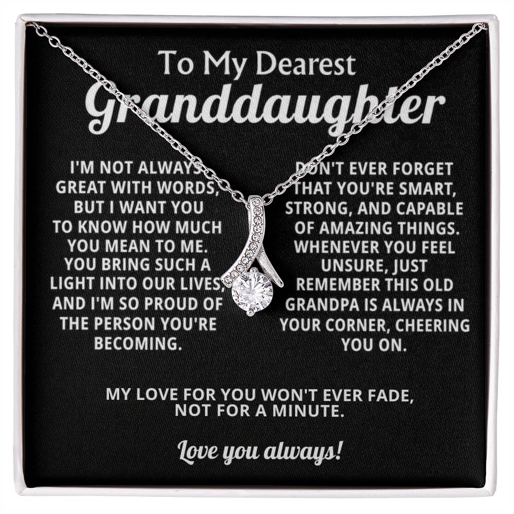 Granddaughter Petite Ribbon Necklace
