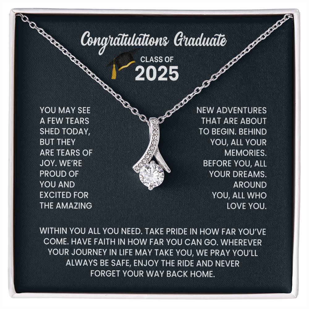 Class of 2026 Graduation Necklace  Gift Petite Ribbon