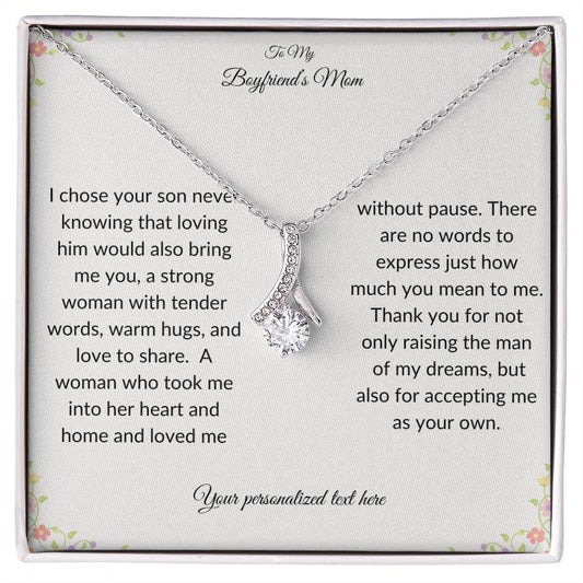 To My Boyfriends Mom Ribbon Necklace Gift-[Heartfelt Family Gift]