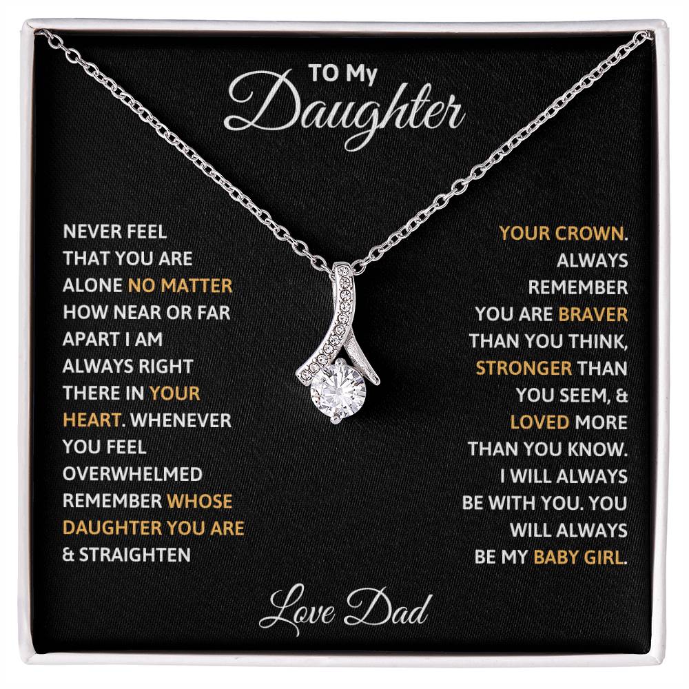 To My Daughter Petite Ribbon Necklace