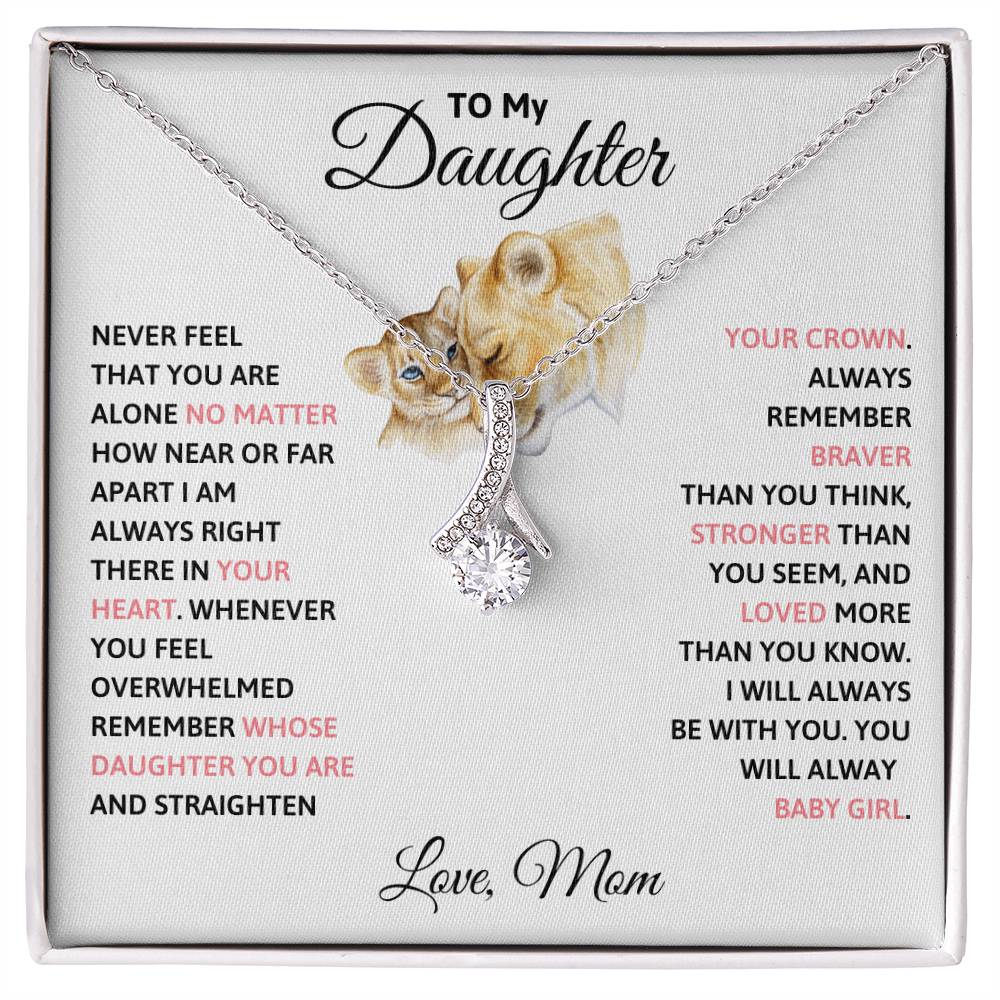 To My Daughter Petite Ribbon Necklace