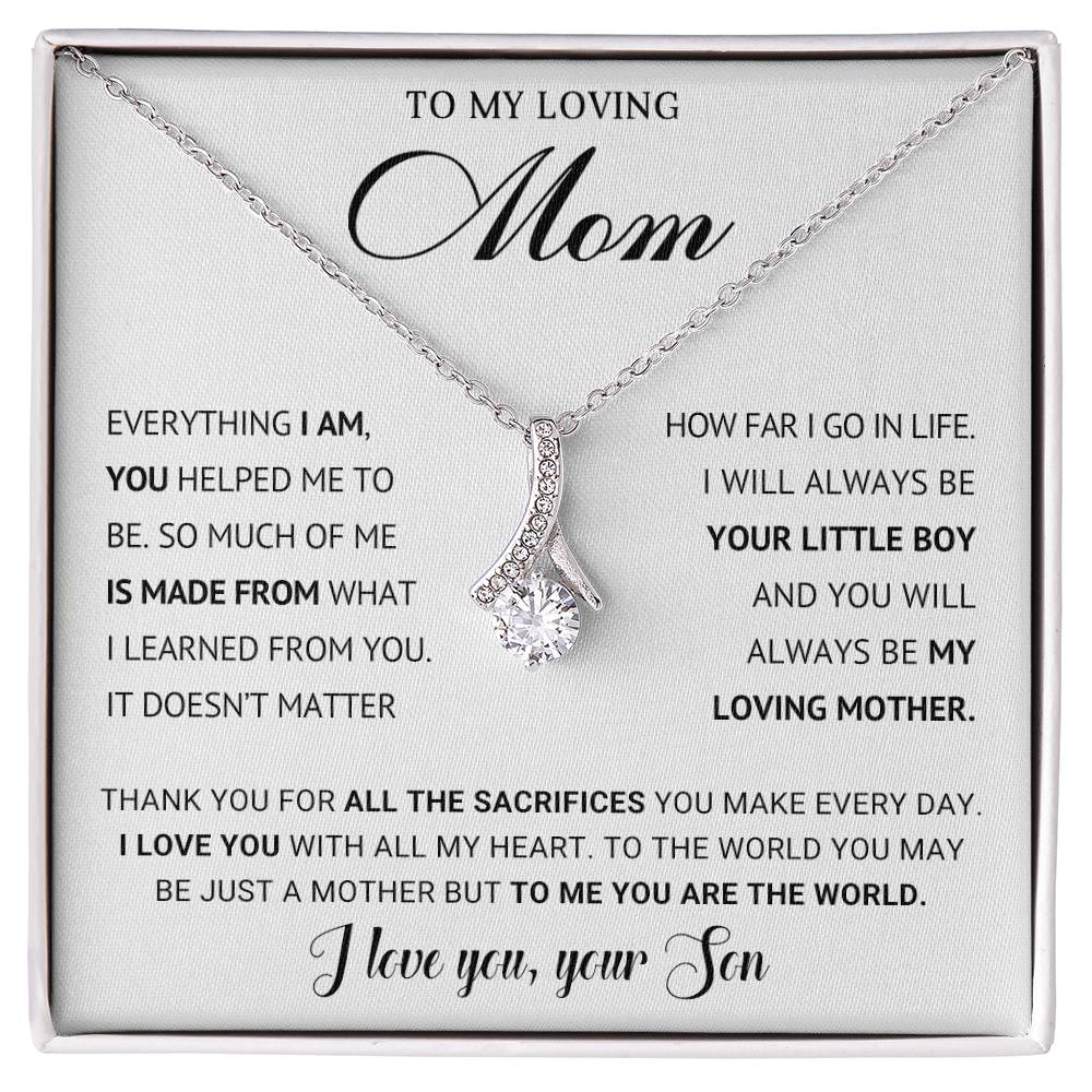 Mom Petite Ribbon Necklace