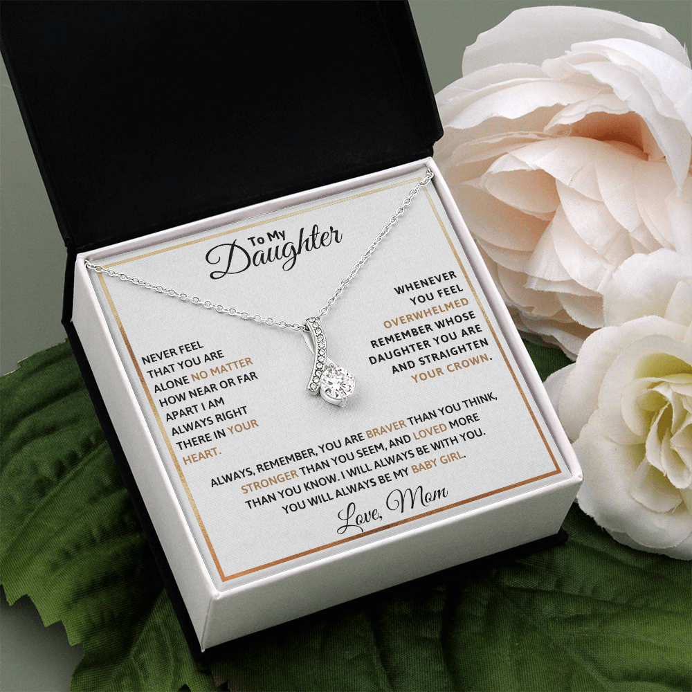 To My Daughter Petite Ribbon Necklace