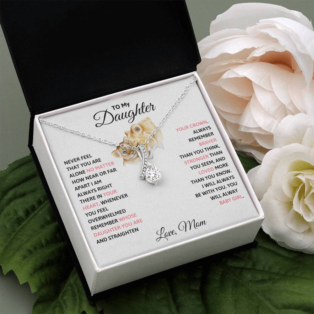 To My Daughter Petite Ribbon Necklace