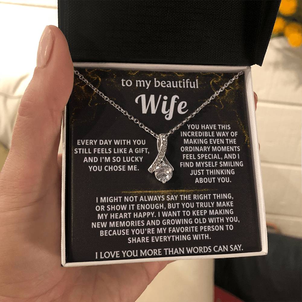 To My Wife Alluring Beauty Necklace Gift