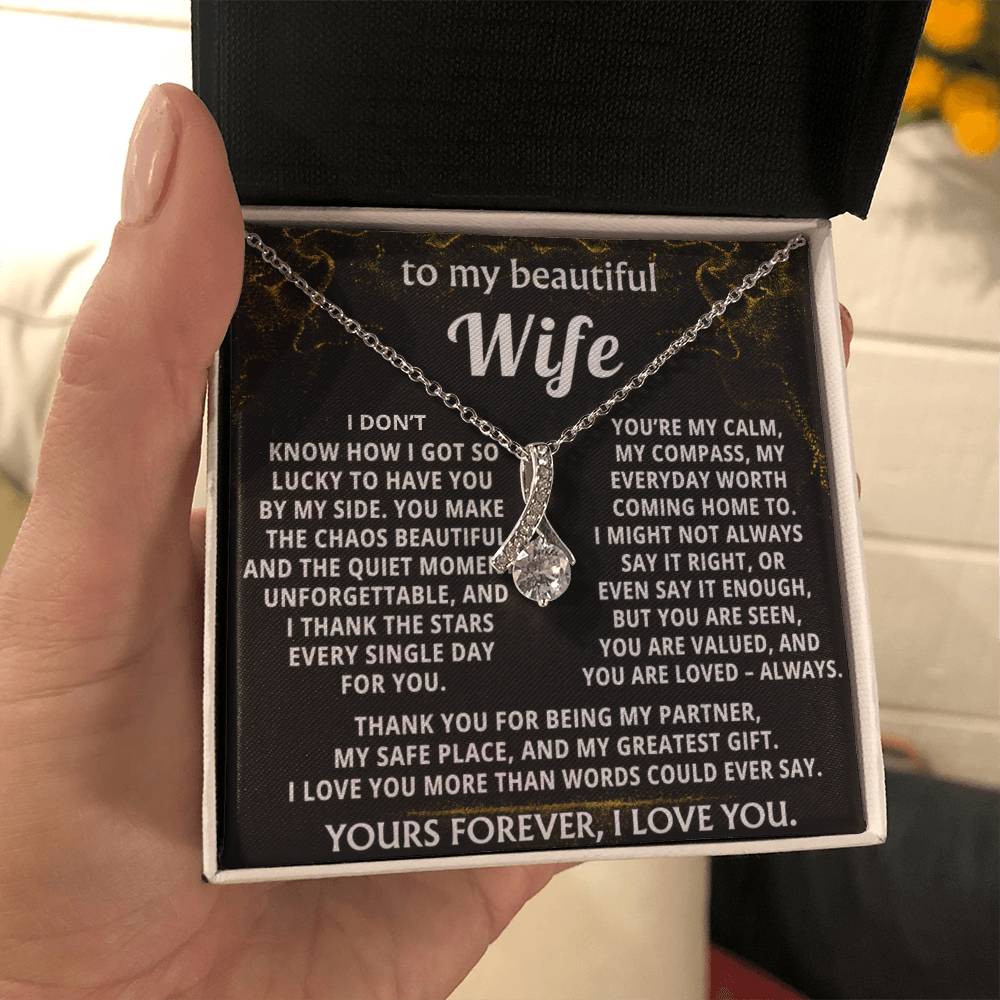 To My Wife Alluring Beauty Necklace Gift