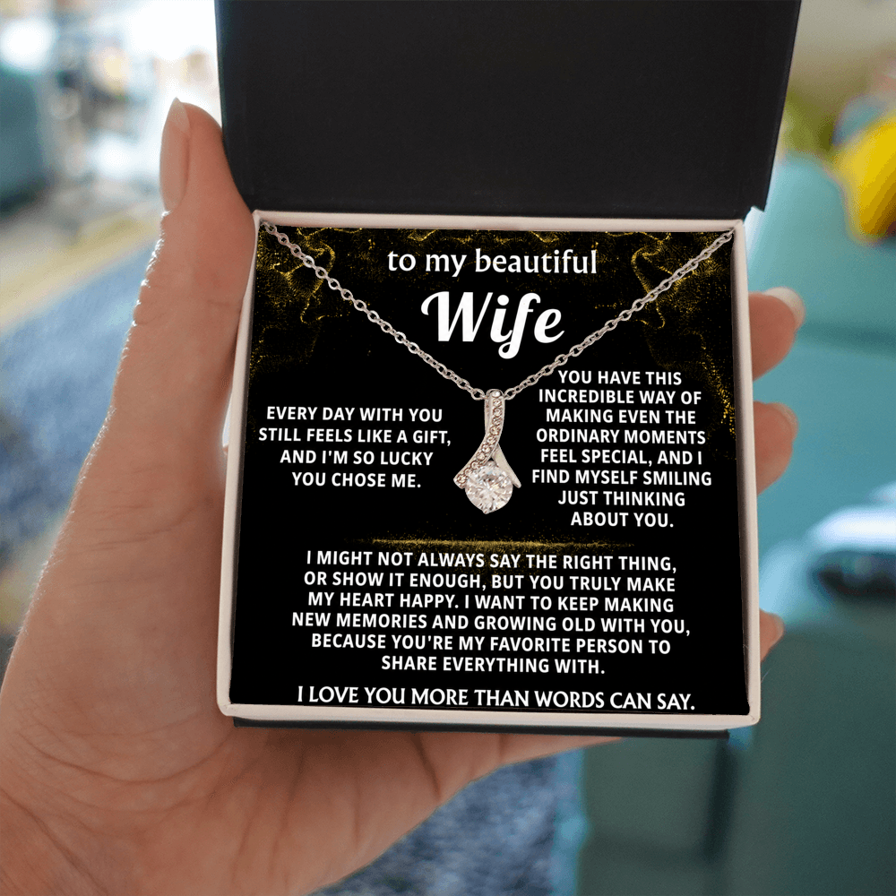 To My Wife Alluring Beauty Necklace Gift