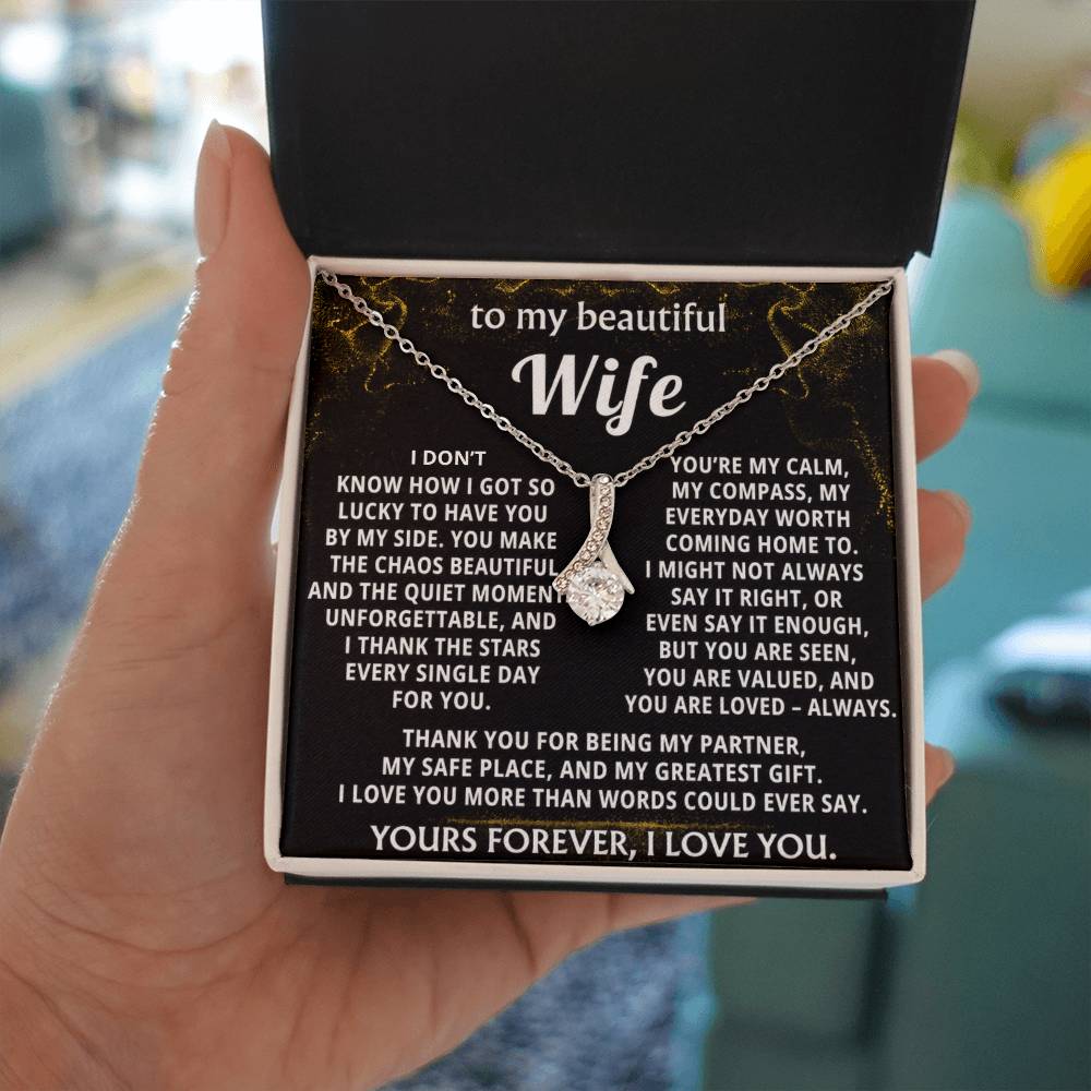To My Wife Alluring Beauty Necklace Gift