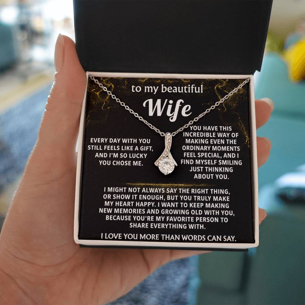 To My Wife Alluring Beauty Necklace Gift