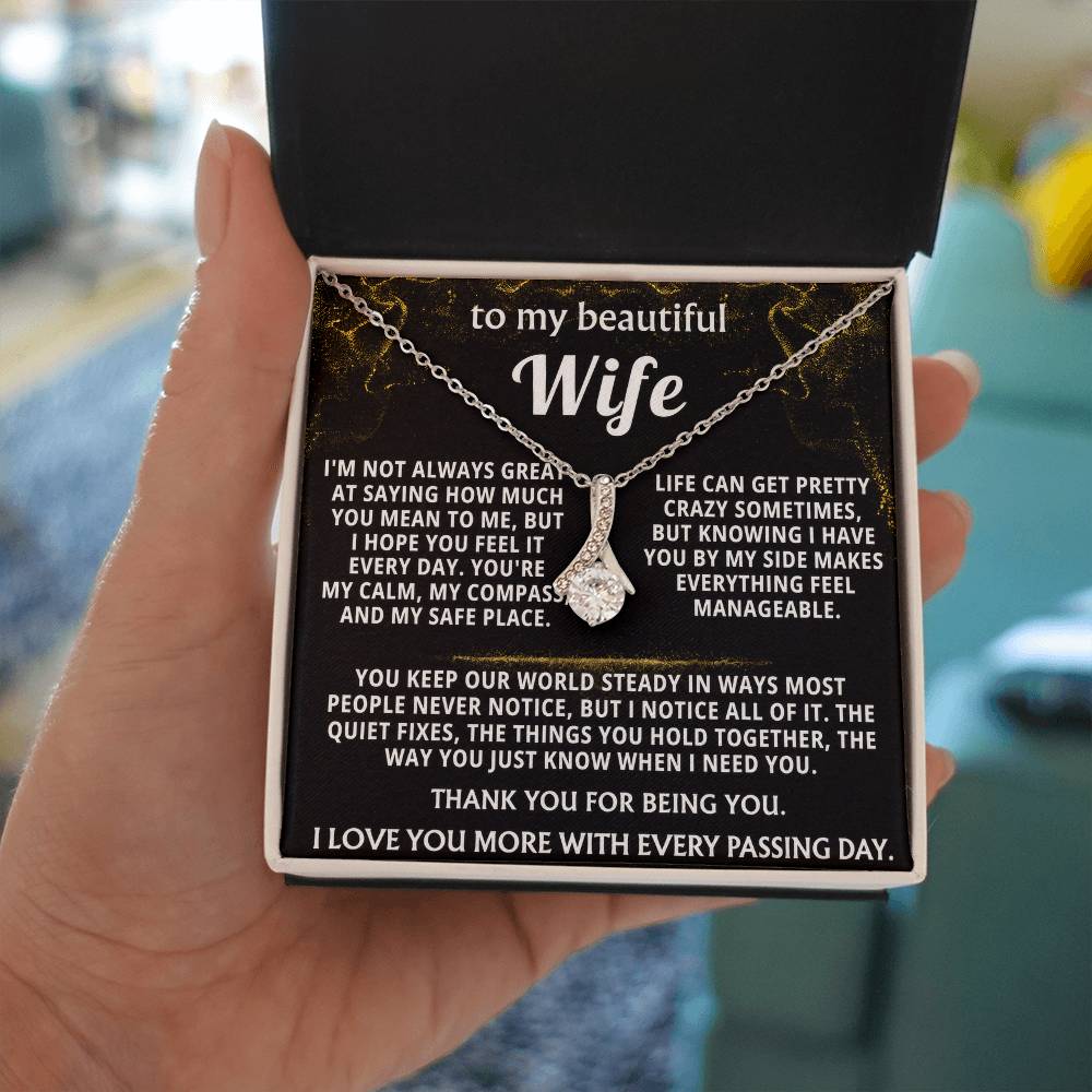To My Wife Alluring Beauty Necklace Gift