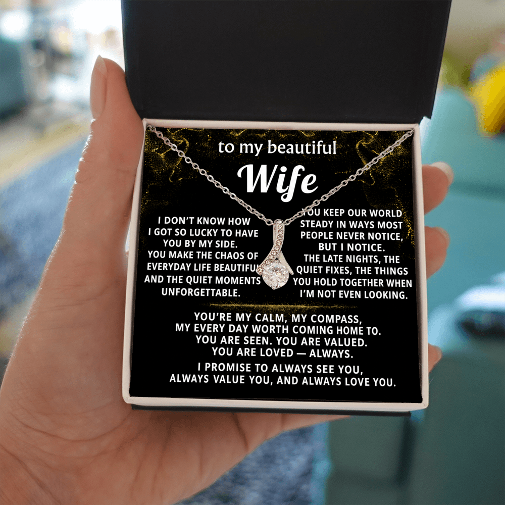 To My Wife Alluring Beauty Necklace Gift