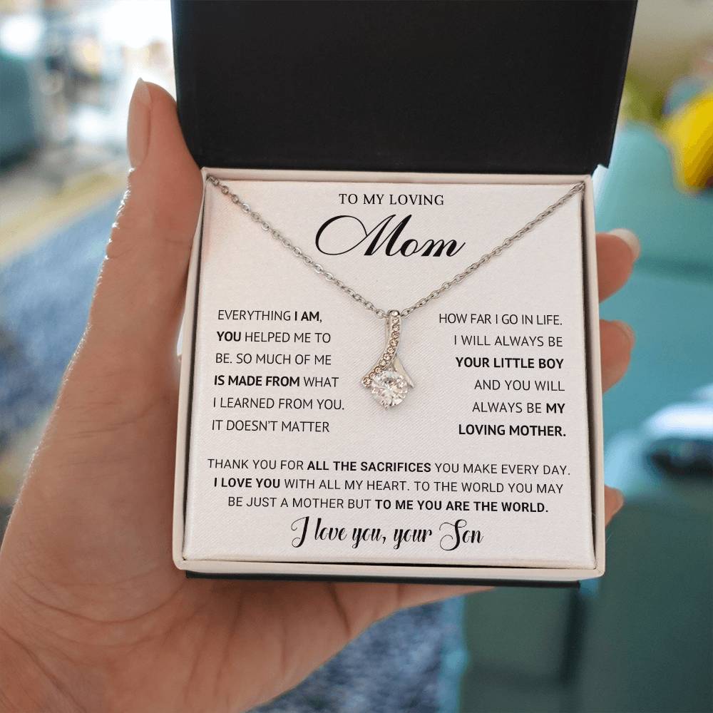 Mom Petite Ribbon Necklace