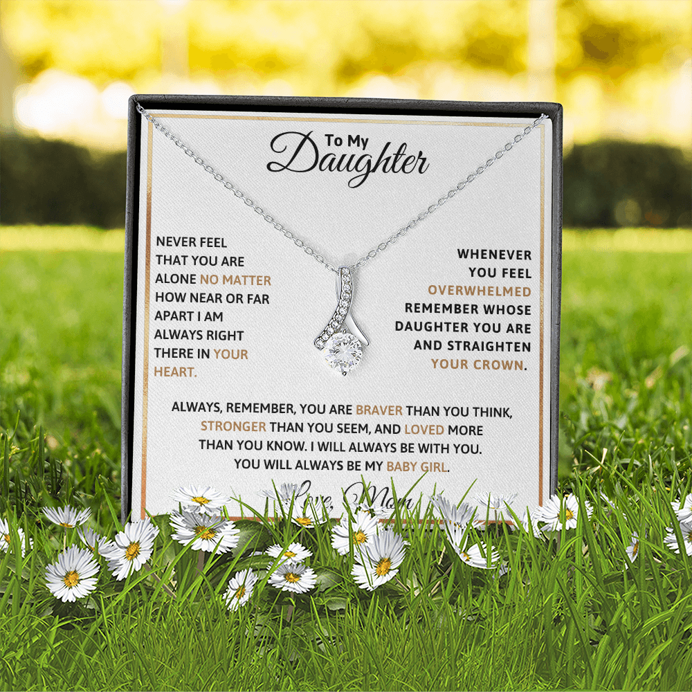 To My Daughter Petite Ribbon Necklace