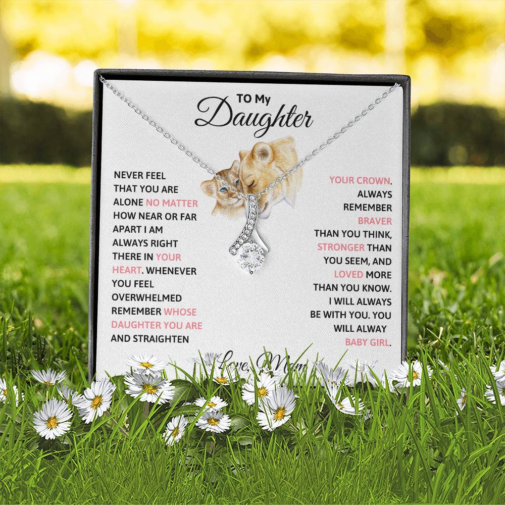 To My Daughter Petite Ribbon Necklace