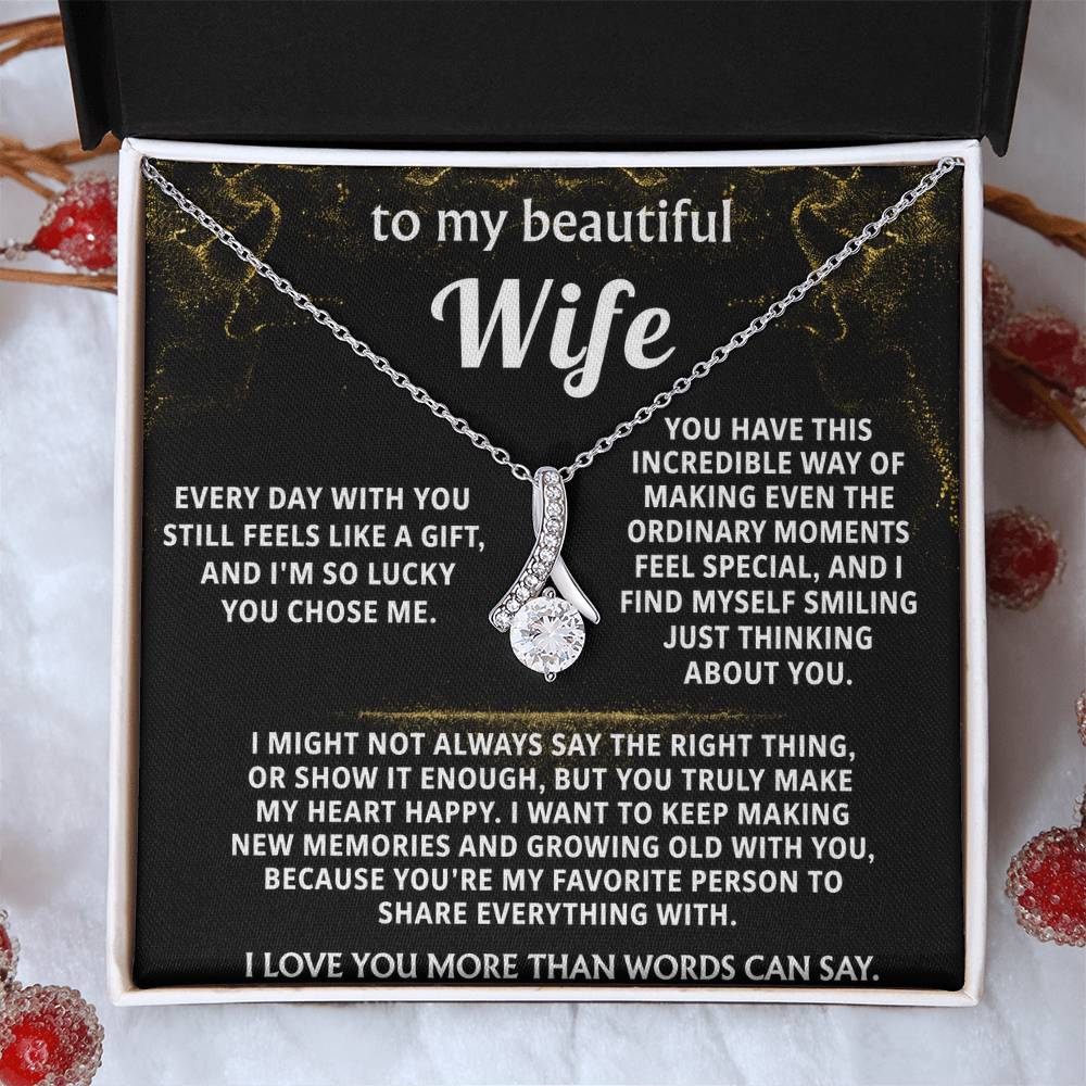 To My Wife Alluring Beauty Necklace Gift