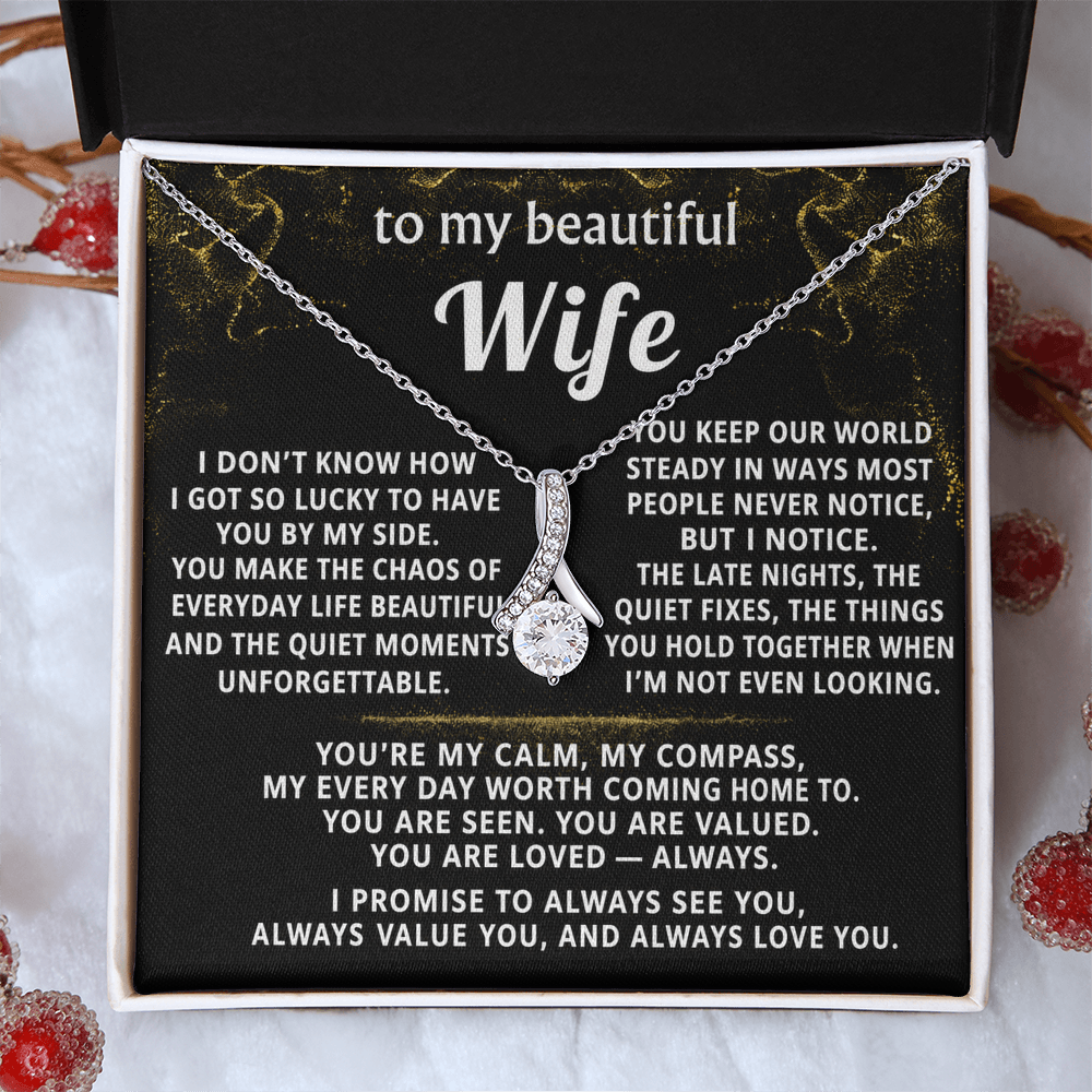 To My Wife Alluring Beauty Necklace Gift
