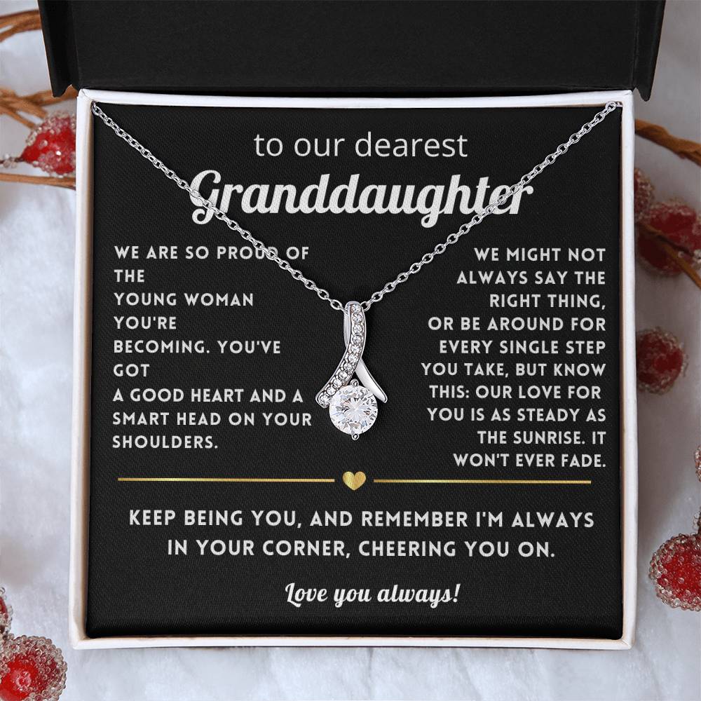 Granddaughter Petite Ribbon Necklace