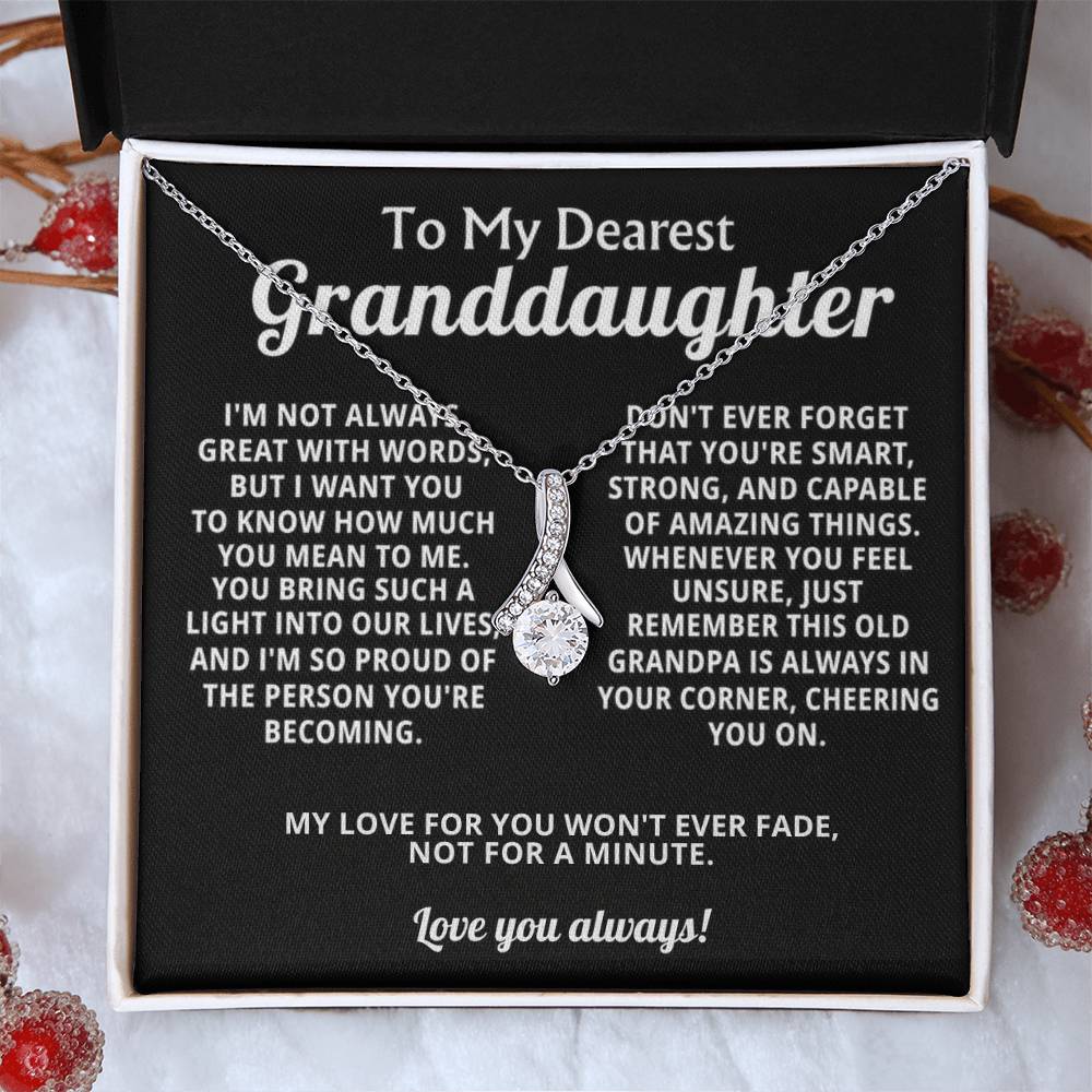 Granddaughter Petite Ribbon Necklace