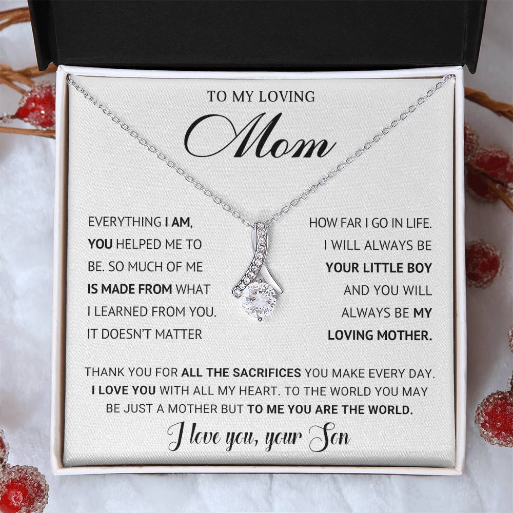 Mom Petite Ribbon Necklace