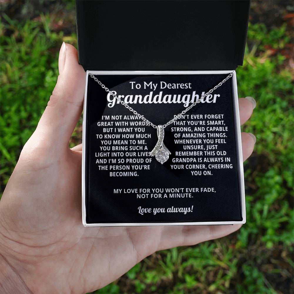 Granddaughter Petite Ribbon Necklace