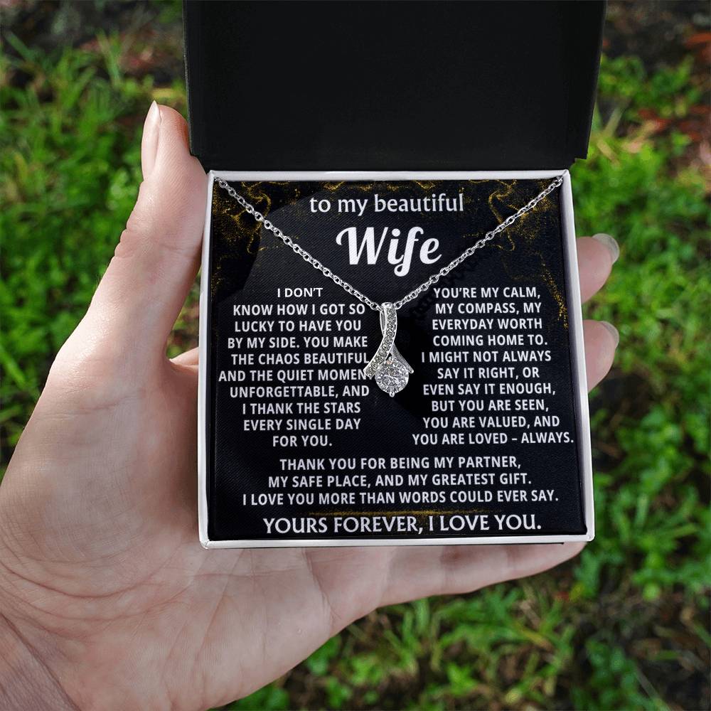 To My Wife Alluring Beauty Necklace Gift