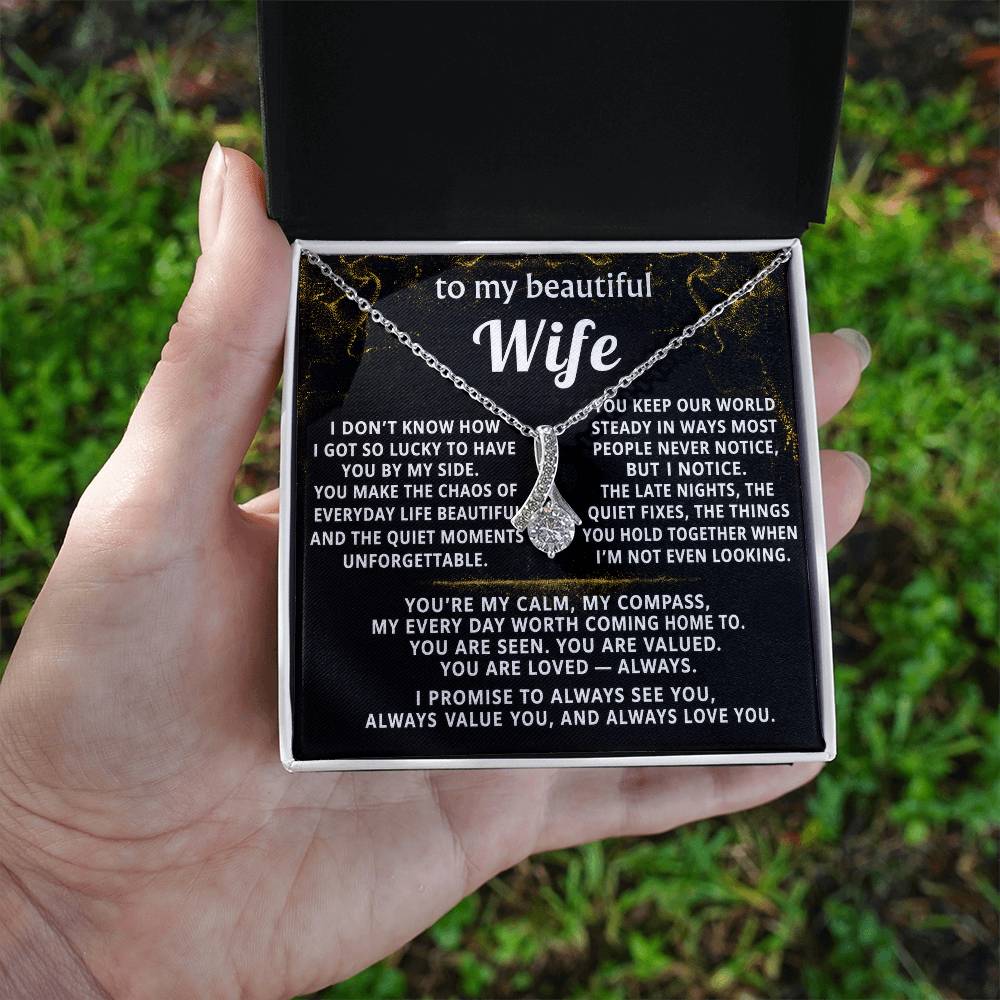 To My Wife Alluring Beauty Necklace Gift