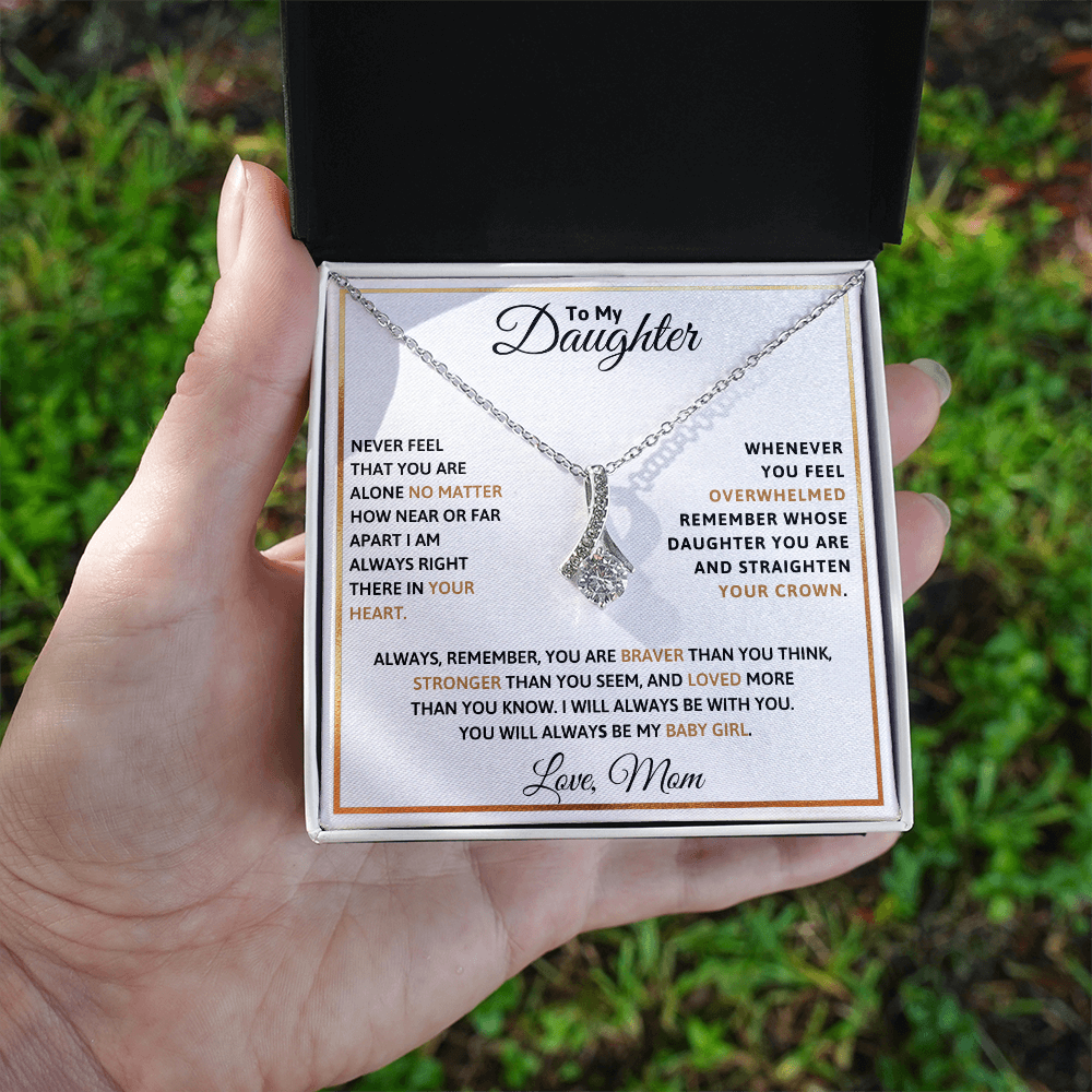 To My Daughter Petite Ribbon Necklace