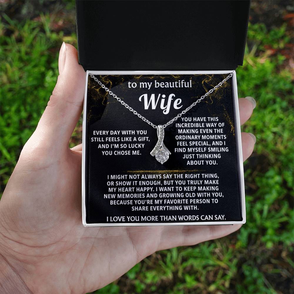 To My Wife Alluring Beauty Necklace Gift