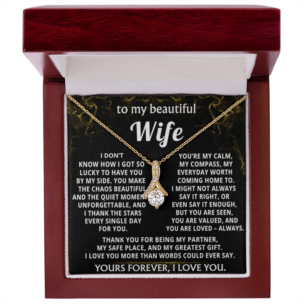 To My Wife Alluring Beauty Necklace Gift
