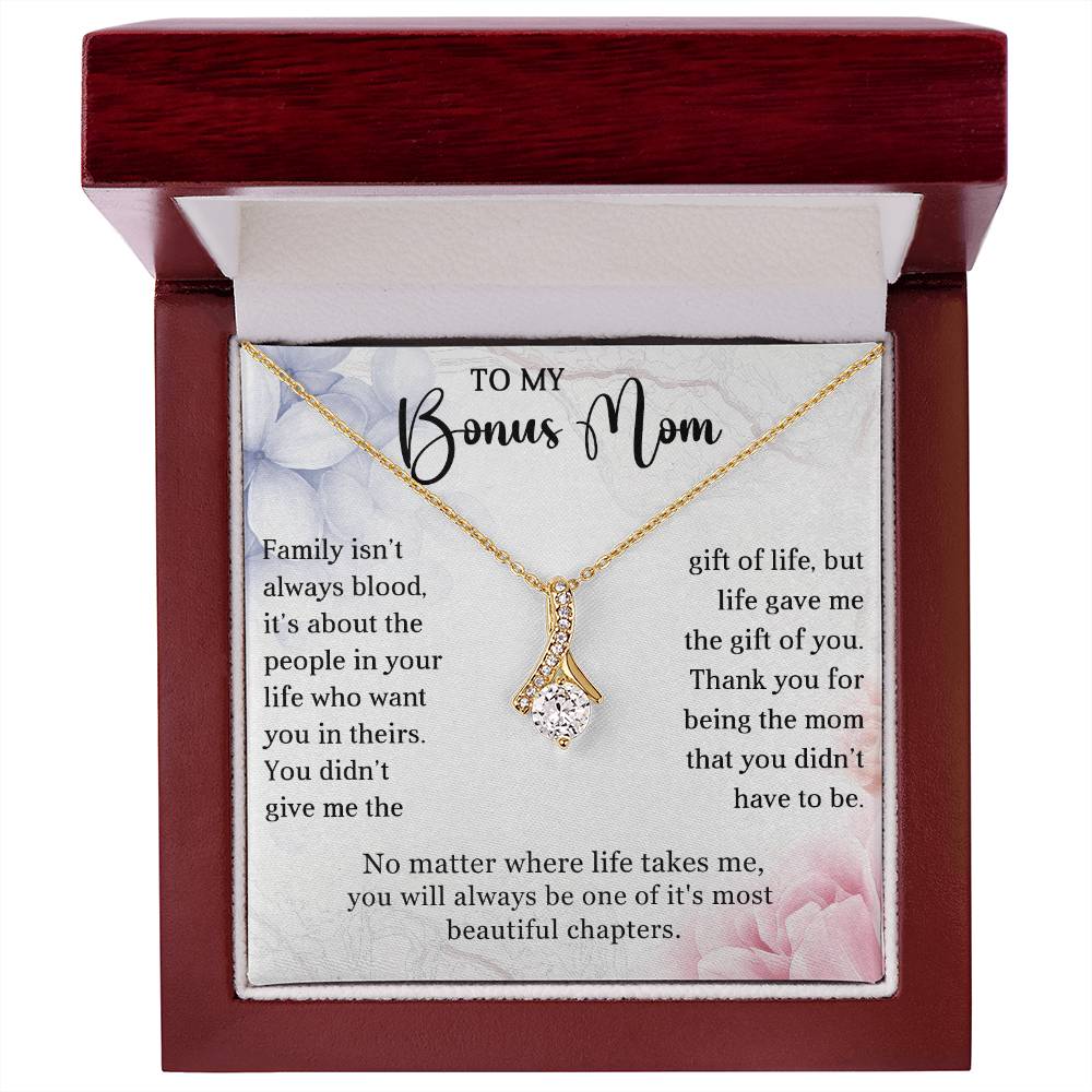 Bonus Mom Petite Ribbon Necklace