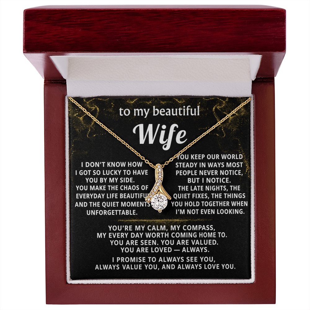 To My Wife Alluring Beauty Necklace Gift