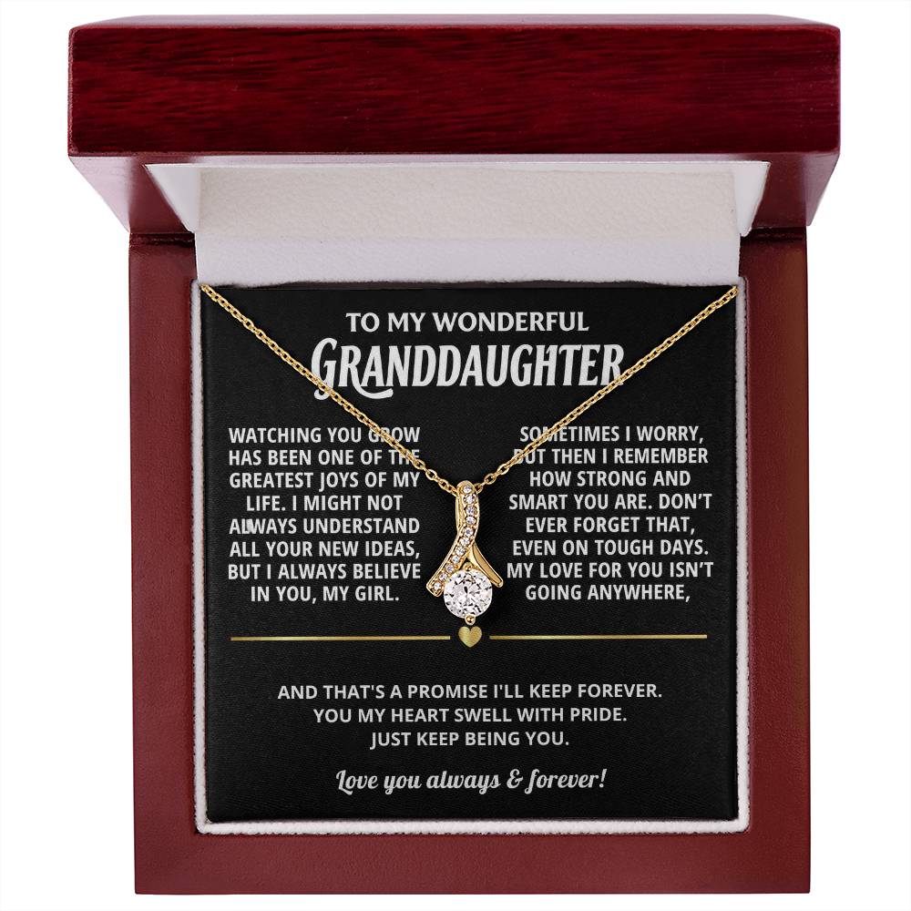 Granddaughter Petite Ribbon Necklace