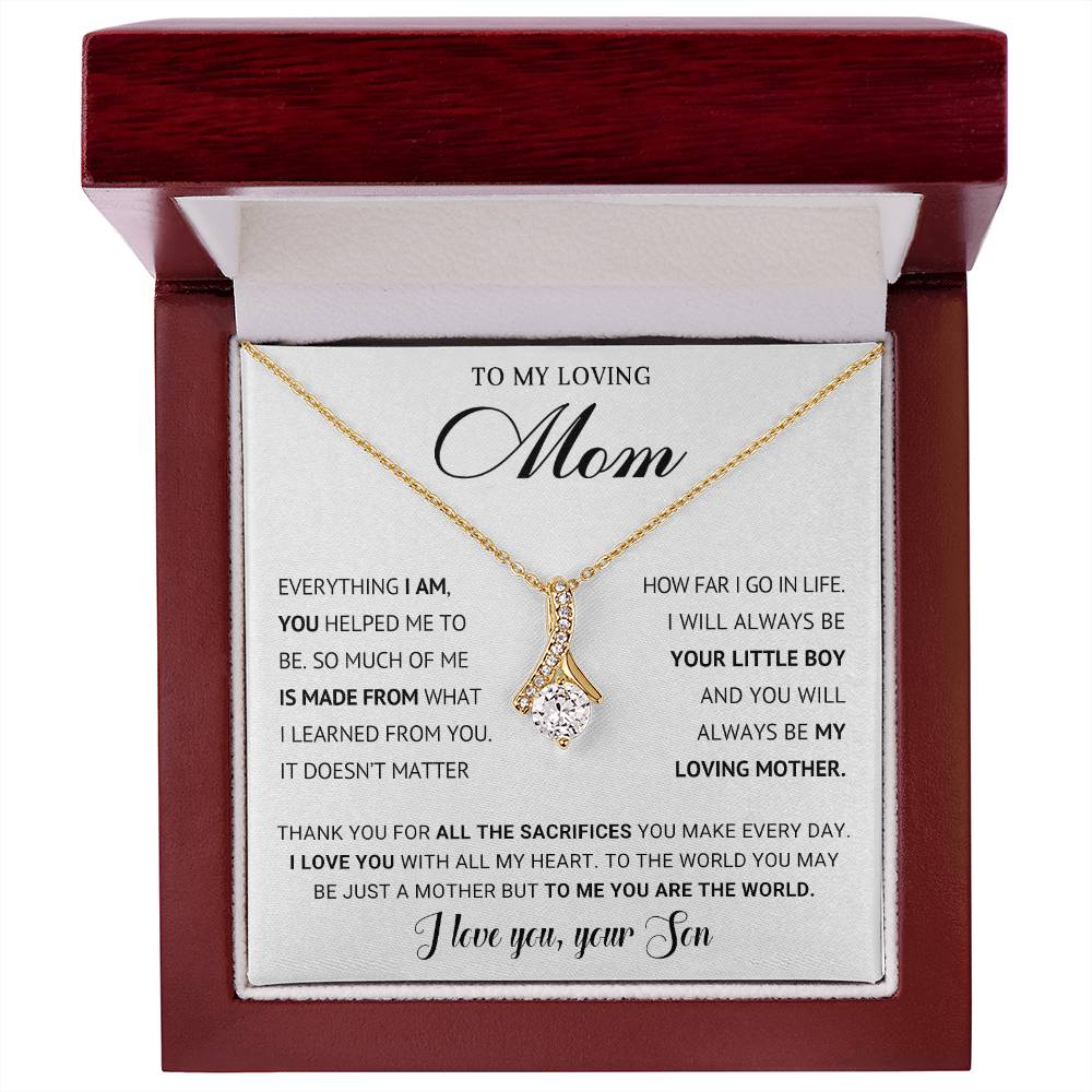 Mom Petite Ribbon Necklace