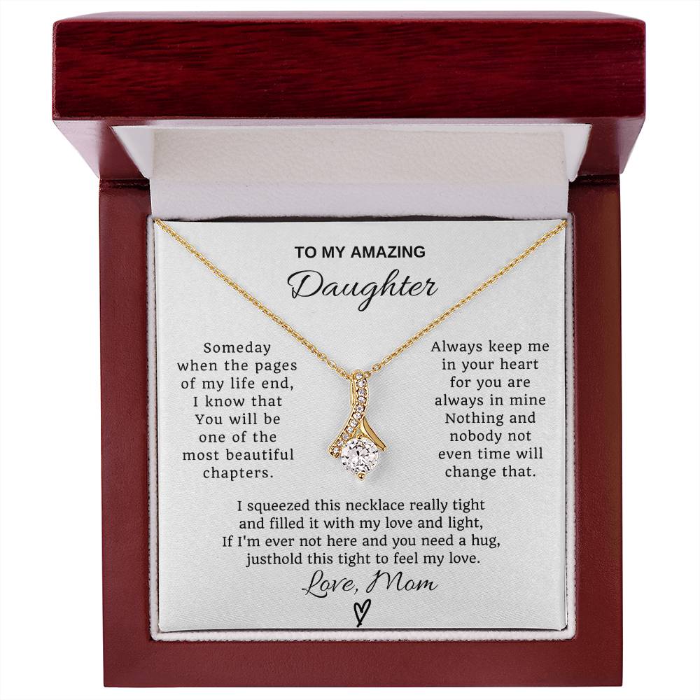 To My Daughter Petite Ribbon Necklace
