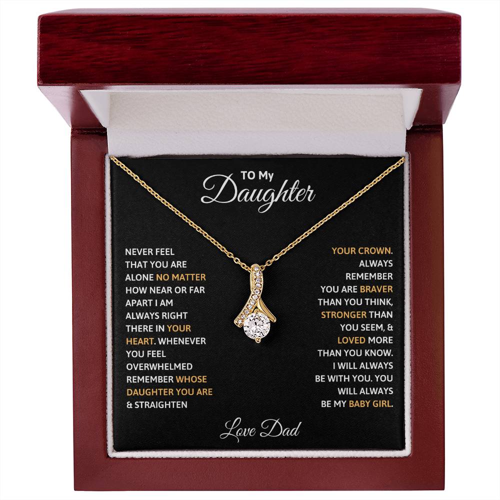 To My Daughter Petite Ribbon Necklace