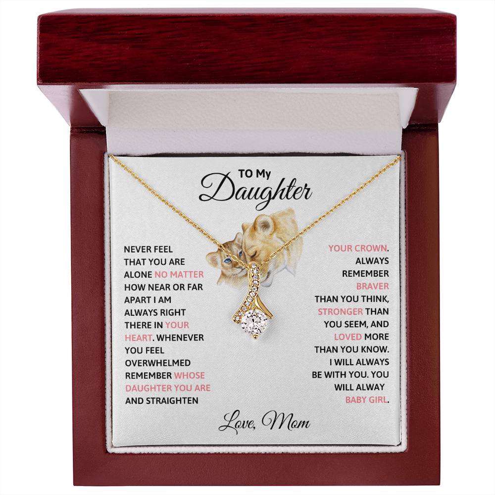 To My Daughter Petite Ribbon Necklace