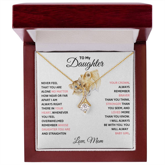 To My Daughter Petite Ribbon Necklace