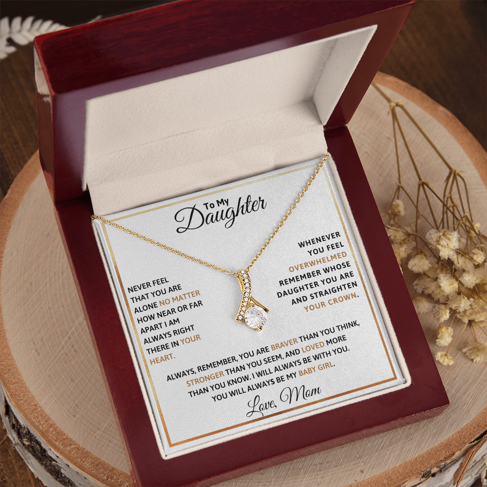 To My Daughter Petite Ribbon Necklace