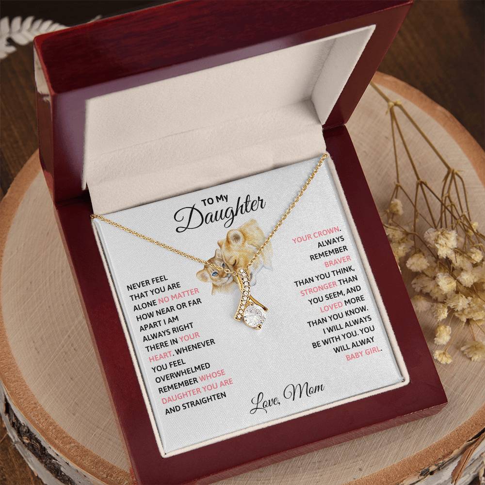 To My Daughter Petite Ribbon Necklace