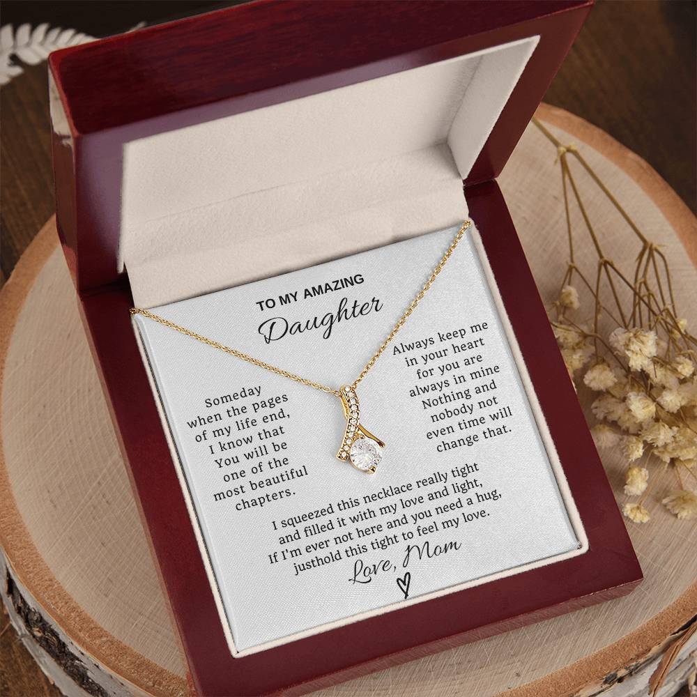 To My Daughter Petite Ribbon Necklace