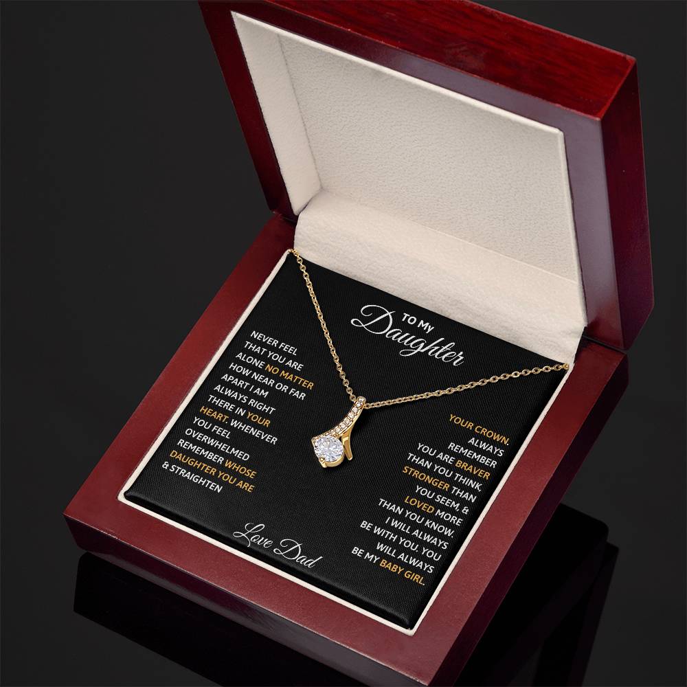 To My Daughter Petite Ribbon Necklace