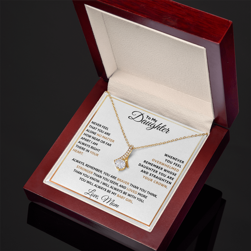 To My Daughter Petite Ribbon Necklace