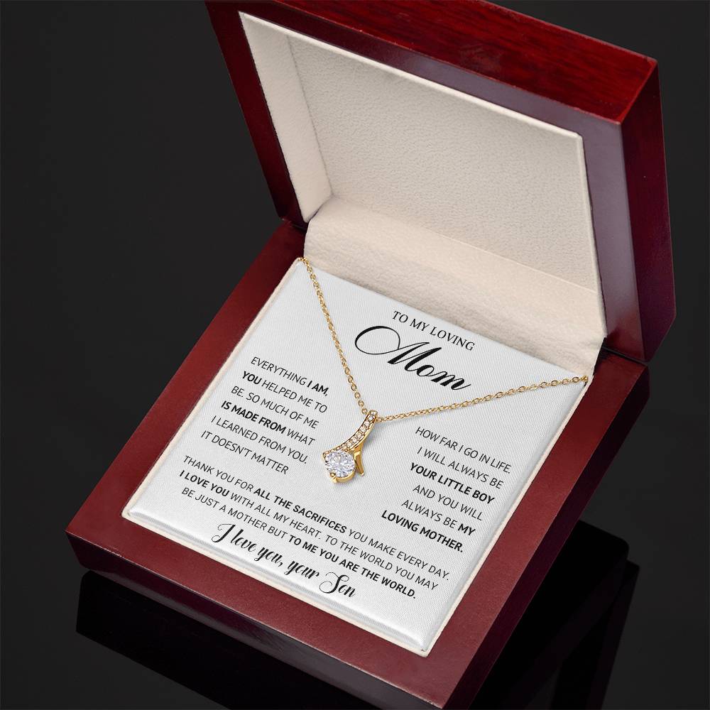Mom Petite Ribbon Necklace