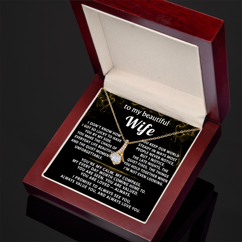 To My Wife Alluring Beauty Necklace Gift