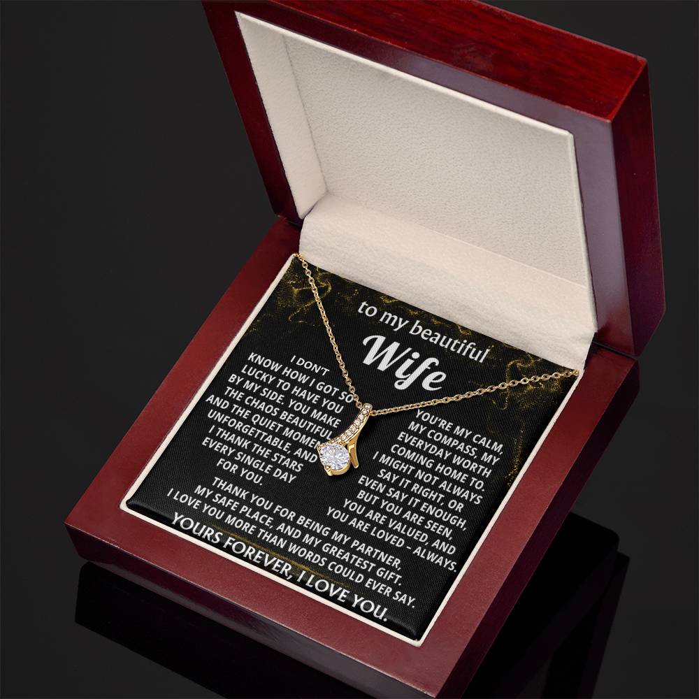 To My Wife Alluring Beauty Necklace Gift