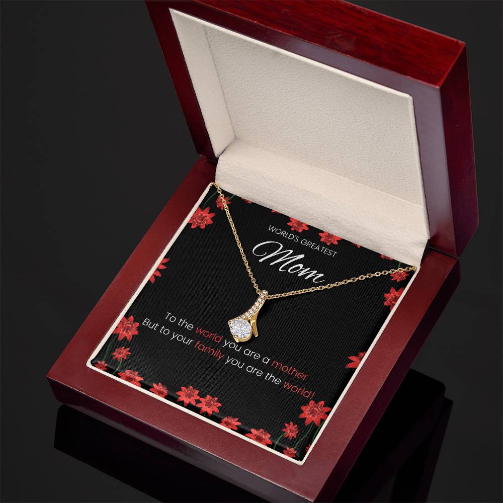 Worlds Greatest Mom Beauty Necklace Alluring  Timeless Pendant for Moms-[Heartfelt Family Gift]