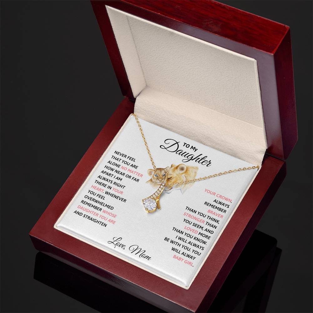 To My Daughter Petite Ribbon Necklace
