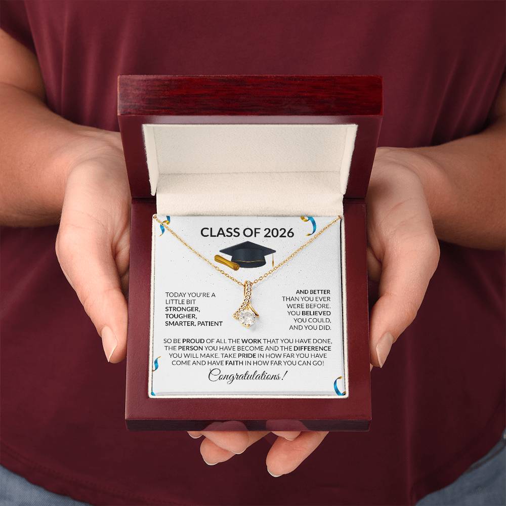 Class of 2026 Graduation Petite Ribbon Necklace Gift
