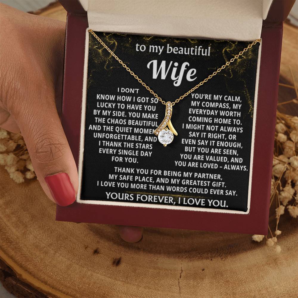 To My Wife Alluring Beauty Necklace Gift